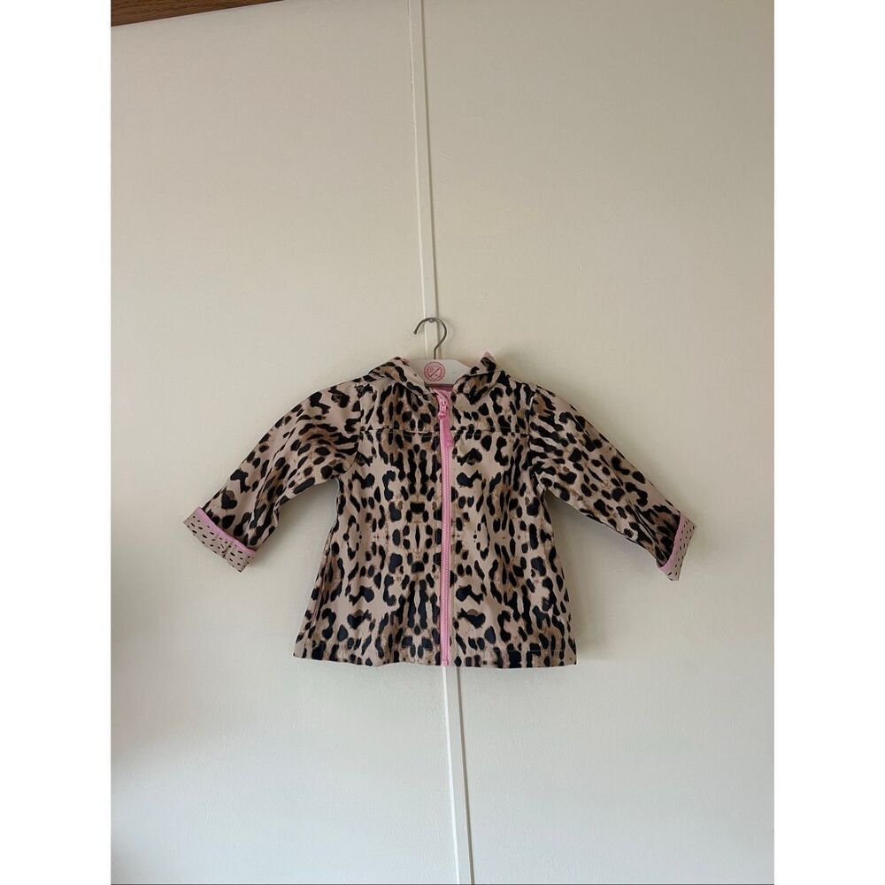 Stephen Joseph Leopard Print Rain Coat Girls Size 2T